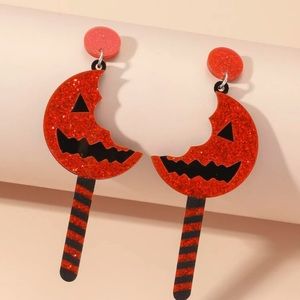 🎃 Awesome Jack-o-lantern Pumpkin Trick Or Treat Large Lollipop Bite Drops 🎃